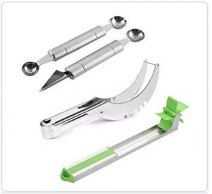 Stainless Steel Watermelon Slicer Fruit Knife Windmill Cutter Ice Cream Dig Ball