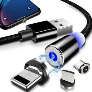 הכל לבית אביזרים לסלולר 360° Charging Cable Magnetic Charger Cord For iPhone Type-C Micro USB Android